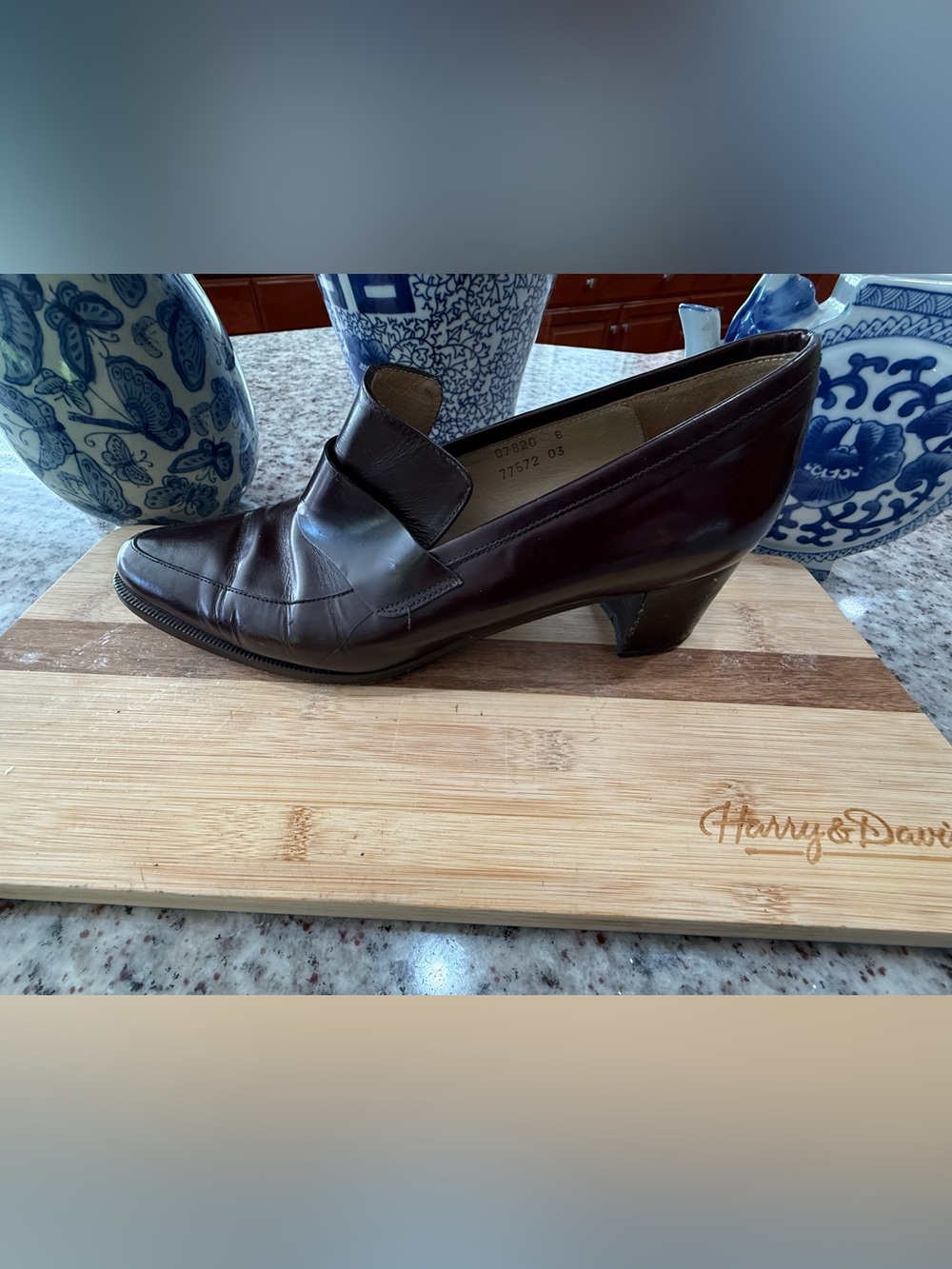 Classic Women’s Leather Penny Loafer Pump — Brown - Picture 4 of 9